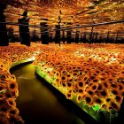 Sala de girasoles en la exposición de arte Van Gogh Vivo.