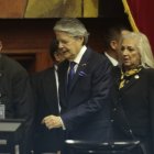 Guillermo Lasso, Presidente de la República, a su llegada a la Asamblea.
