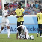 El elenco ecuatoriano (amarillo) aplastó 9-0 a su similar de Fiyi, en el cierre del Grupo B del Mundial sub-20.