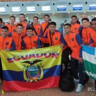 La selección de Ecuador de futsal sub 17 que está jugando en Paraguay.