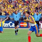 Postal histórica del partido disputado en el Olímpico Atahualpa cuando Kaviedes anotó el gol de la clasificación al Mundial 2002.