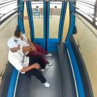 La pareja que fue grabada en la Aerovía.