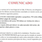 El comunicado fue compartido vía redes sociales.