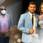 Richard Barker y los presentadores Efraín Ruales (+) y Alejandra Jaramillo.