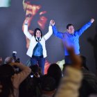 Luisa González y Andrés Arauz, una vez conocidos los resultados.