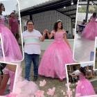 La creadora de contenido Elba González en sus votaciones en Manabí.