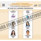 Este es el diseño de la papeleta para la segunda vuelta que fue aprobada por el Consejo Nacional Electoral.