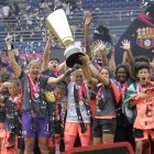 La celebración de las campeonas de la quinta edición de la Superliga femenina.