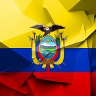 Bandera de Ecuador en arte geométrico.