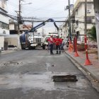 Personal de Interagua trabajaba en el sitio del socavón.