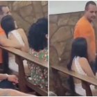 El hombre fue 'pescado' por su esposa.