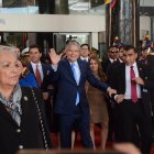 Guillermo Lasso, a su salida de la Asamblea.