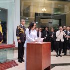 La vicepresidenta del Ecuador, Verónica Abad, en declaración a medios de comunicación.