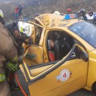 La mañana de ayer, Angélica Corral, una de los cuatro pasajeros de este taxi, murió.