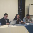 Andrea Arrobo, ministra de Energía, en conversatorio.