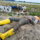 El cadáver fue sacado luego de que sucediera la desgracia.