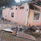 Una de las cuatro casas afectadas, que tras los bombazos quedaron en ruinas.