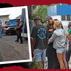 Las cónyuges de Édgar  Pérez y Héctor Villanueva lloraban desconsoladas, recibieron el consuelo de sus seres queridos.