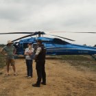 El helicóptero aterrizó en un terreno de la isla Mocolí a las 14:50 del martes 2.