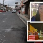 En el lugar donde fue baleada Ayme Solórzano Montecé quedó una mancha de sangre como evidencia.