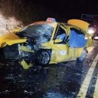 Así quedó el taxi en Mocha.