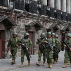 El Palacio Carondelet resguardado este 10 de enero de 2024 tras los hechos de violencia