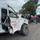 El estado en que quedaron los automotores después del impacto.