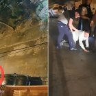 En el círculo se encuentra el presunto ladrón en el momento en que arroja los celulares.