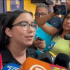 Blanca Lopéz, Vicealcaldesa de Guayaquil, en el estadio Monumental