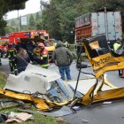 La escena del suceso fue trágica. Había partes del vehículo a lo largo de la vía.