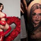 Tatuaje del rostro de Karely Ruiz.