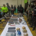 Evidencia de los objetos recolectados en el allanamiento