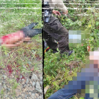 Dos de los cuerpos estaba a 40 metros de distancia del tercero.