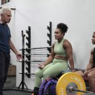 Alexei Ignatov (i) regresó para la recta final de la preparación de Neisi Dajomes (c) y Angie Palacios (d) en busca de sellar la clasificación a París 2024.