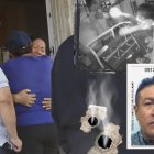 Familiares del conductor Milton Rivera lloran desconsolados.