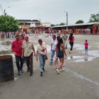 El El Laurel, Daule, los votantes no querían saber nada de la lluvia.