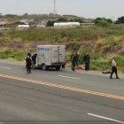 Los cuerpos embalados fueron abandonadas en el paso lateral de la vía a Ancón.