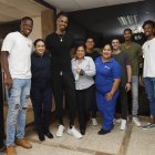 Joao Vitor de 2.15 en las instalaciones de EXTRA. Un gigante.