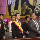 El Presidente de Ecuador en la Asamblea durante su primera rendición de cuentas.