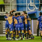 Los jugadores de Delfín celebraron la victoria ante Real Tomayapo en el estadio Jocay