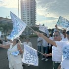 Ciudadanos salieron a reclamar por paz ante los atentados en Manta.