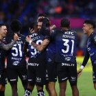 Los jugadores de Independiente del Valle en celebración de uno de los goles en la Libertadores