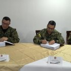 Directiva de la Brigada de Fuerzas Especiales Patria, conformada por Gustavo Iturralde (izq) y Edison Achig (der)