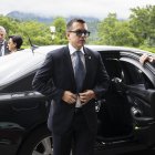 El presidente de Ecuador, Daniel Noboa, durante su llegada para asistir a la Cumbre sobre la Paz en Ucrania, en Stansstad, cerca de Lucerna, Suiza.