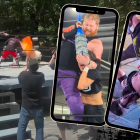 Captura de pantalla de las grotescas escenas de 'Pelea a muerte'.