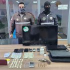 Los objetos que decomisó la Policía Nacional.