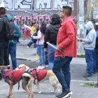 Ciudadanos van con sus mascotas a protestar.