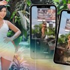 La modelo guayaquileña estaba acompañada de un grupo de personas el día del evento.