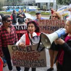 En los exteriores del Complejo Judicial Norte, en Quito, hubo un plantón durante la audiencia y al finalizar.