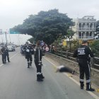 El cadáver quedó junto a la baranda de un puente, en el viaducto de la Prosperina.